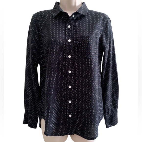 Marine Layer Women's Long Sleeve Polka Dot Button Down Shirt Size Small - Picture 1 of 8